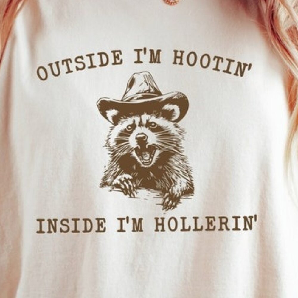 Outside I'm Hootin But Inside I Be Hollerin T-Shirt - Picture 2 of 5
